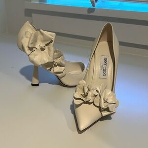 Jimmy Choo' Rene Floral Appliqué Pointed Toe Pumps